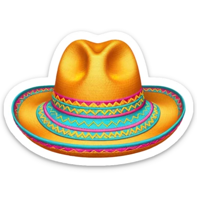 mexican hatwith happy colours (orange, yellow, pink, turquoise) sticker