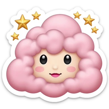 Black cloud with few shiny stars with pink blush sticker