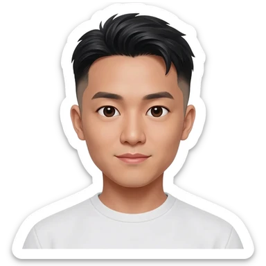 Filipino korean man fade hair cut 25 year old  sticker