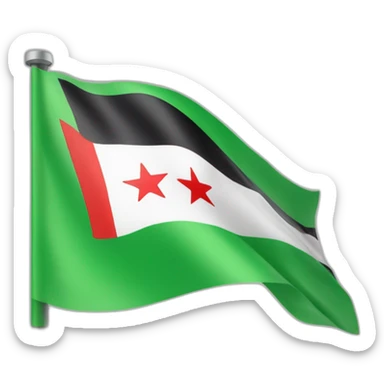 The flag of the Syrian revolution is green, white, black, with three red stars in the middle  sticker