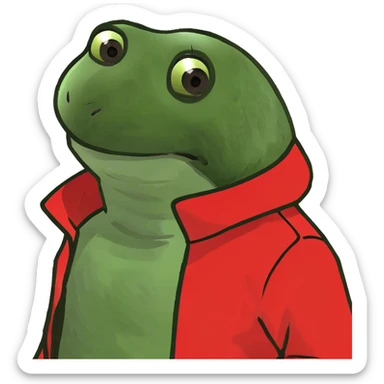 Perezoso con chaqueta roja sticker