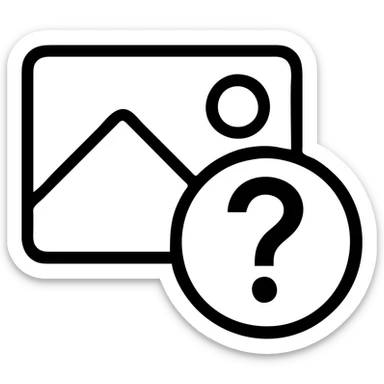 Make the question mark overlay much larger, keep minimal icon style, orange color, no background. sticker