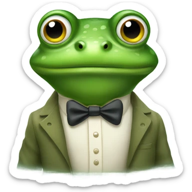 Curious snob frog sticker