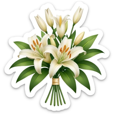 bouquet of cream and white lilies sticker