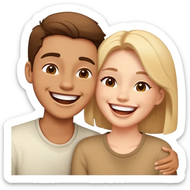 two close friends laughing together sticker