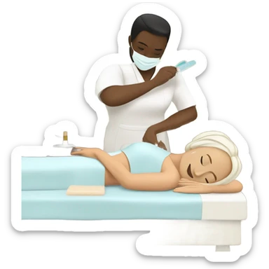 spa treatment at a cosmetologist sticker