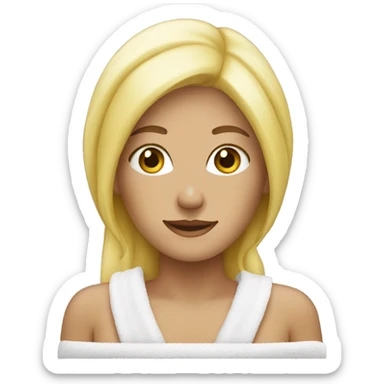 Blond Woman wearing a towel sticker