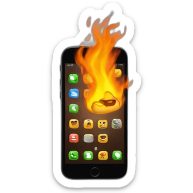 Handphone on fire sticker