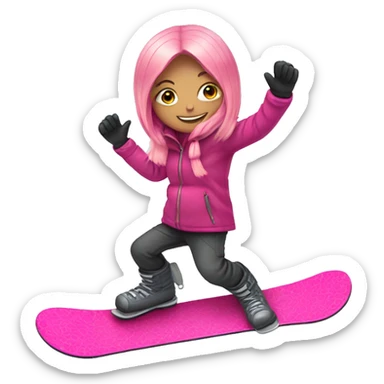 Pink snowboard sticker