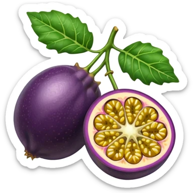 passion fruit with leaf sticker