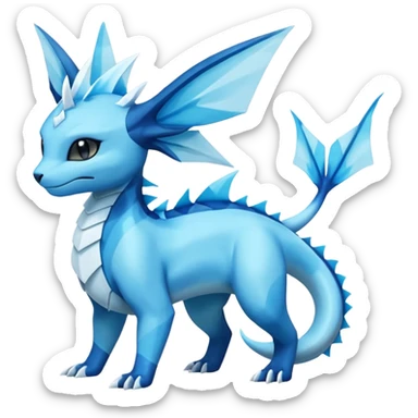 Salandit-Glaceon-Vaporeon-Salamence-hybrid-fusion (full body) sticker