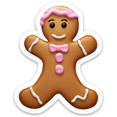 Gingerbread cookies with light pink icing sticker