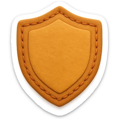 <StylePrompt>
  <Name>Minimal Felt Appliqué Icon</Name>
  <Description>
    A soft, handcrafted felt icon style with lightly padded forms, simple shapes, and clean outlines. Features slightly more visible stitching for tactile charm while maintaining a low-detail aesthetic.
  </Description>
  <VisualProperties>
    <Material>Felt</Material>
    <Texture>Soft, matte surface with subtle fiber detail</Texture>
    <Stitching>
      <Type>Threaded edge stitch</Type>
      <Color>Muted orange or warm brown</Color>
      <Pattern>Evenly spaced running stitch around edges</Pattern>
      <Thickness>Medium (approximately 10% more pronounced than minimal)</Thickness>
      <Contrast>Moderate (stitch color clearly distinct from base felt)</Contrast>
    </Stitching>
    <Padding>Low to moderate—slightly raised but not deeply dimensional</Padding>
    <Edges>Smooth and rounded with clean curves</Edges>
    <ColorPalette>
      <Primary>Warm yellows, oranges, and browns</Primary>
      <Accent>Dark brown for facial features</Accent>
      <Background>Neutral off-white or soft beige</Background>
    </ColorPalette>
  </VisualProperties>
  <FacialFeatures>
    <Eyes>Small round dots</Eyes>
    <Nose>Simple oval or triangle</Nose>
    <Mouth>Minimal curved line or none</Mouth>
    <DetailLevel>Low</DetailLevel>
  </FacialFeatures>
  <Rendering>
    <Lighting>Soft and diffused</Lighting>
    <Shadows>Subtle, barely visible</Shadows>
    <Perspective>Front or side profile, flat angle</Perspective>
  </Rendering>
  <Applicability>
    <SubjectType>Animals, symbols, objects</SubjectType>
    <OutputFormat>Icon, patch, or sticker</OutputFormat>
  </Applicability>
</StylePrompt>

{subject} = shield sticker