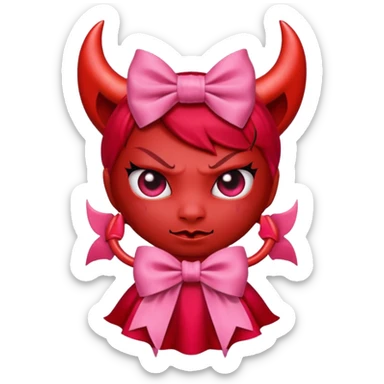 Devil with girly bow sticker