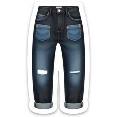 black baggy Denim Jeans sticker