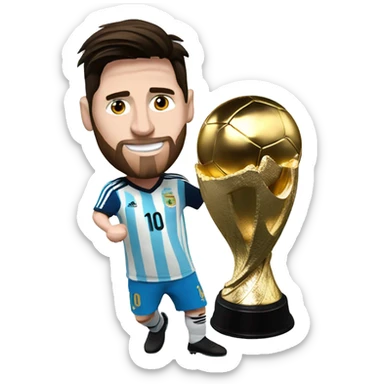 messi con la copa del mundo sticker