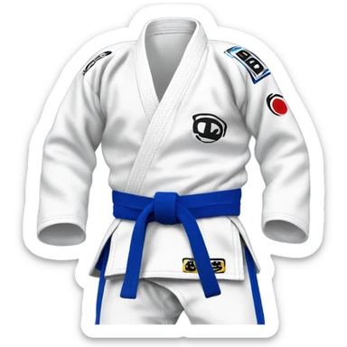 Jiujitsu gi with blue belt sticker