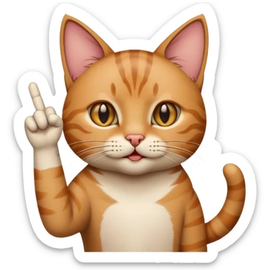 Cat flipping off someone sticker