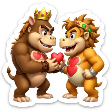 Donkey Kong bowser love sticker