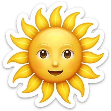 A sun with shining ray (No background) (No face on the sun)) sticker