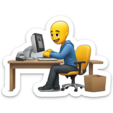 Graphic Designer Working On PC sticker