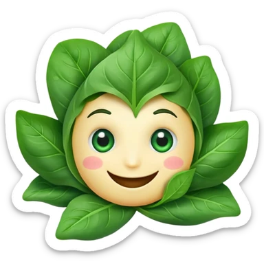 Spinach with eyes and smile without human face sticker