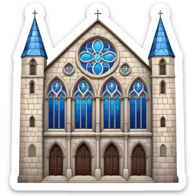 blue medieval church sticker