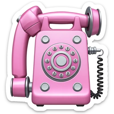 pink callphone setting gear sticker