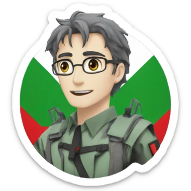 evangelion free Palestine sticker