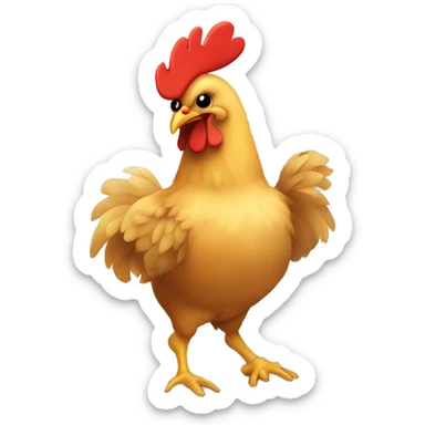Chicken doing legs at the gym sticker