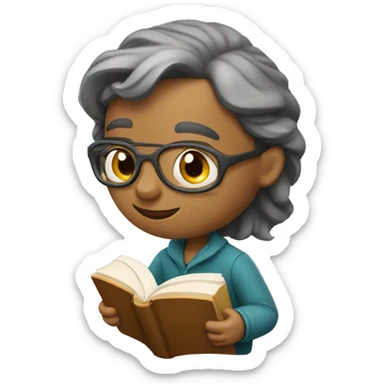 Laid-back Bookworm sticker