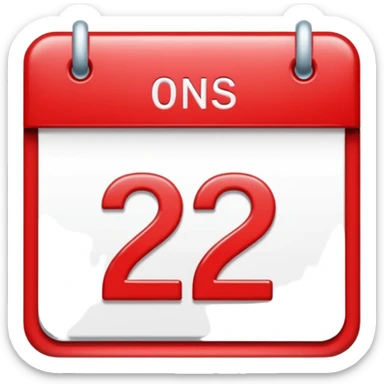 calendar with number 2 red top sticker