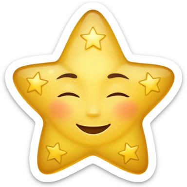 A star emoji smiling softly and eyes closed sticker