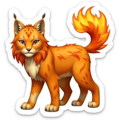 Fire-type Fakémon-Lynx full body sticker