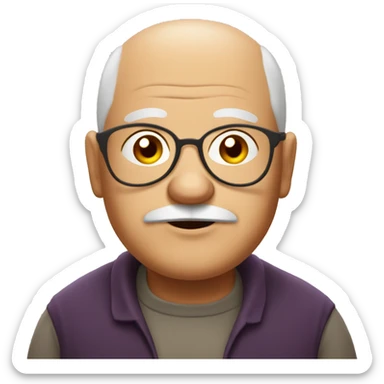 fat, half bald grandpa with no mustache with wine sticker