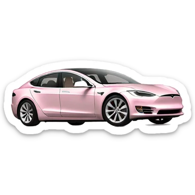 Light pink tesla sticker
