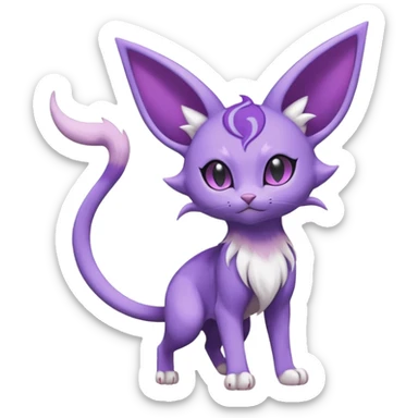 Purrloin-Espeon-Fakémon-hybrid-creature (full body)  sticker