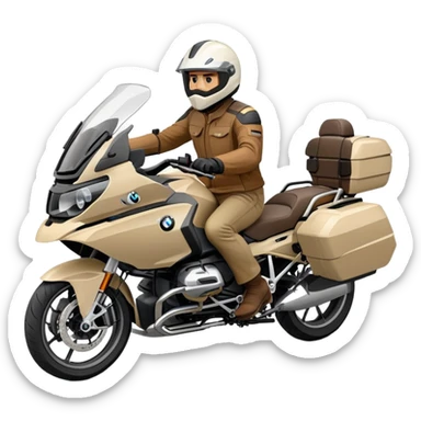 BMW RT1200 touring motorcycle with rider sticker