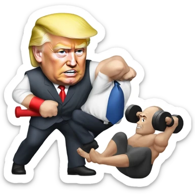 Trump working out with Vladimir Putin  sticker