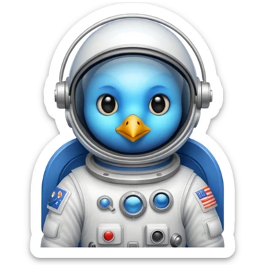 bird with astronaut suit sticker