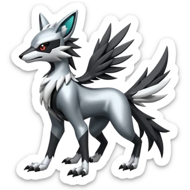 Futuristic Mightyena-Silvally-Fakémon-hybrid-creature (full body)  sticker