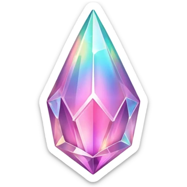 pink iridescent nebula crystal shard sticker