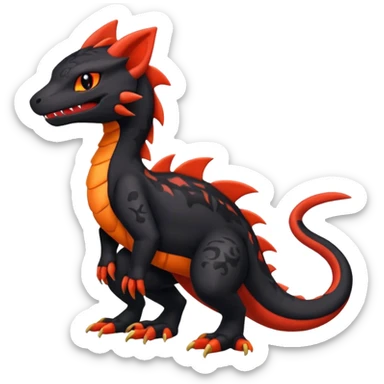 Magmatic furry Salandit-Noibat-Litten-Hybrid (Full body) sticker