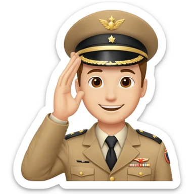 A man saluting sticker