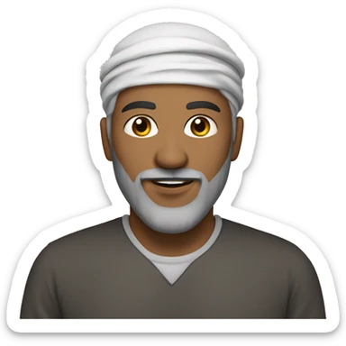 A muslim man with light Brown eyes and blond beard sticker