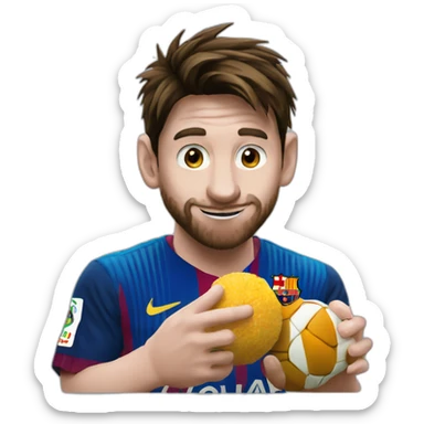 MESSI qui mange un bonbon sticker