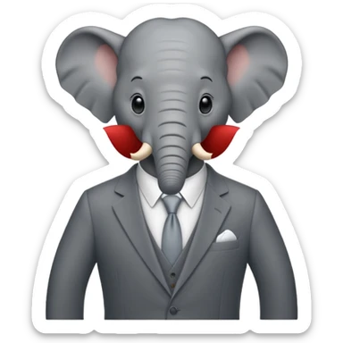 The elephand went in a suit
 sticker