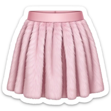 super realistic light pink fur mini skirt isolated sticker