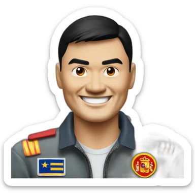 Yao Ming smiling spanish pilot sticker