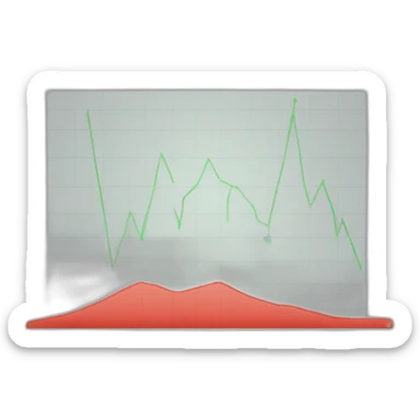 short red descending chart sticker
